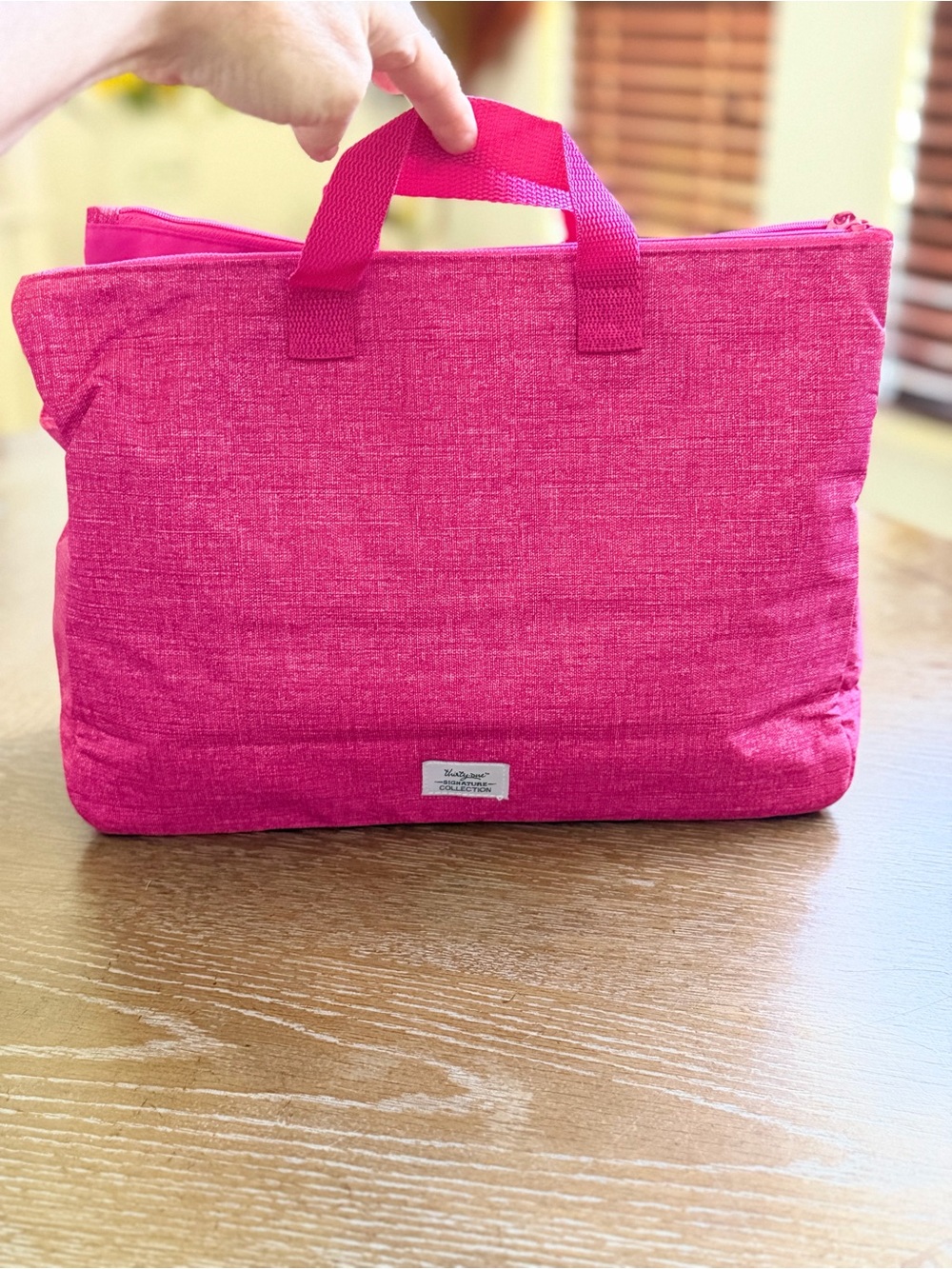 Thirty-One Super Swap-It Pocket Tote Organizer Bag - Hot Pink Crosshatch - NEW